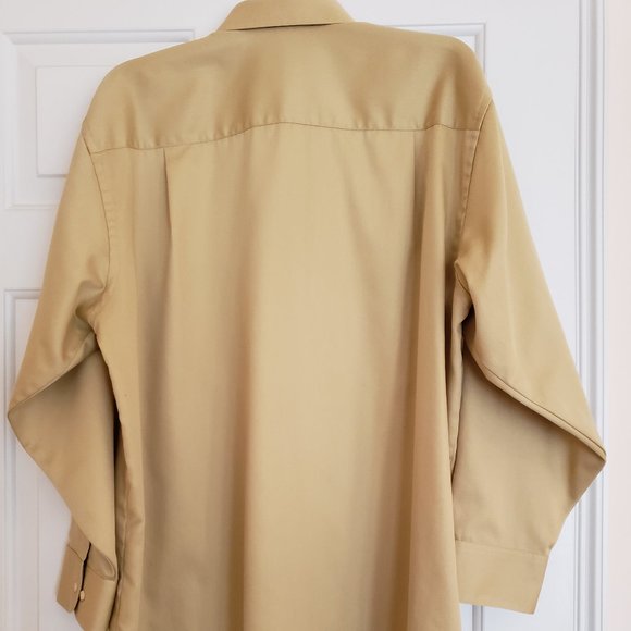 Geoffrey Beene  Men’s Collared Long Sleeve Amber Sateen Shirt XL, 17 1/2  32/33 - Picture 3 of 4